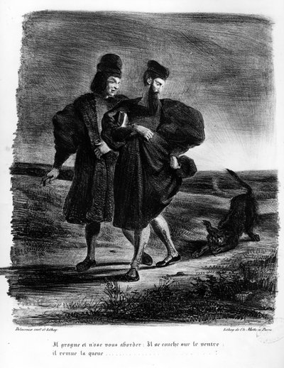 Faust et Wagner, illustration pour Faust de Goethe, 1828 - Ferdinand Victor Eugene Delacroix